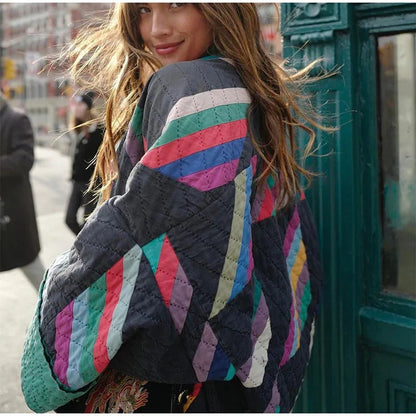 Overhemdjas dames – Kleurrijke oversized jas met comfortabele pasvorm