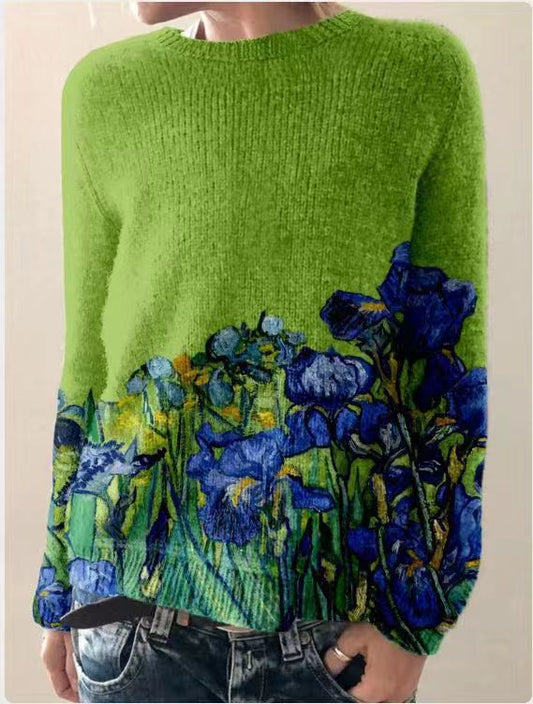 Bloemenborduurwerk trui dames – Levendige gebreide trui met bloemen voor casual stijl