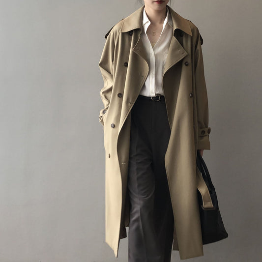 Trenchcoat dames – Dubbelrijige trenchcoat met stijlvolle snit en luxe stof