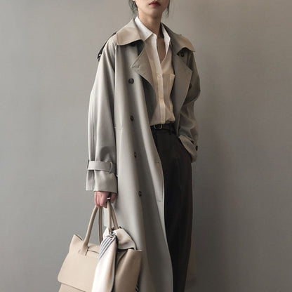 Trenchcoat dames – Dubbelrijige trenchcoat met stijlvolle snit en luxe stof