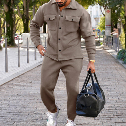Heren Tweedelig Set – Stijlvolle Kostuum met Slim Fit en Comfortabele Stof