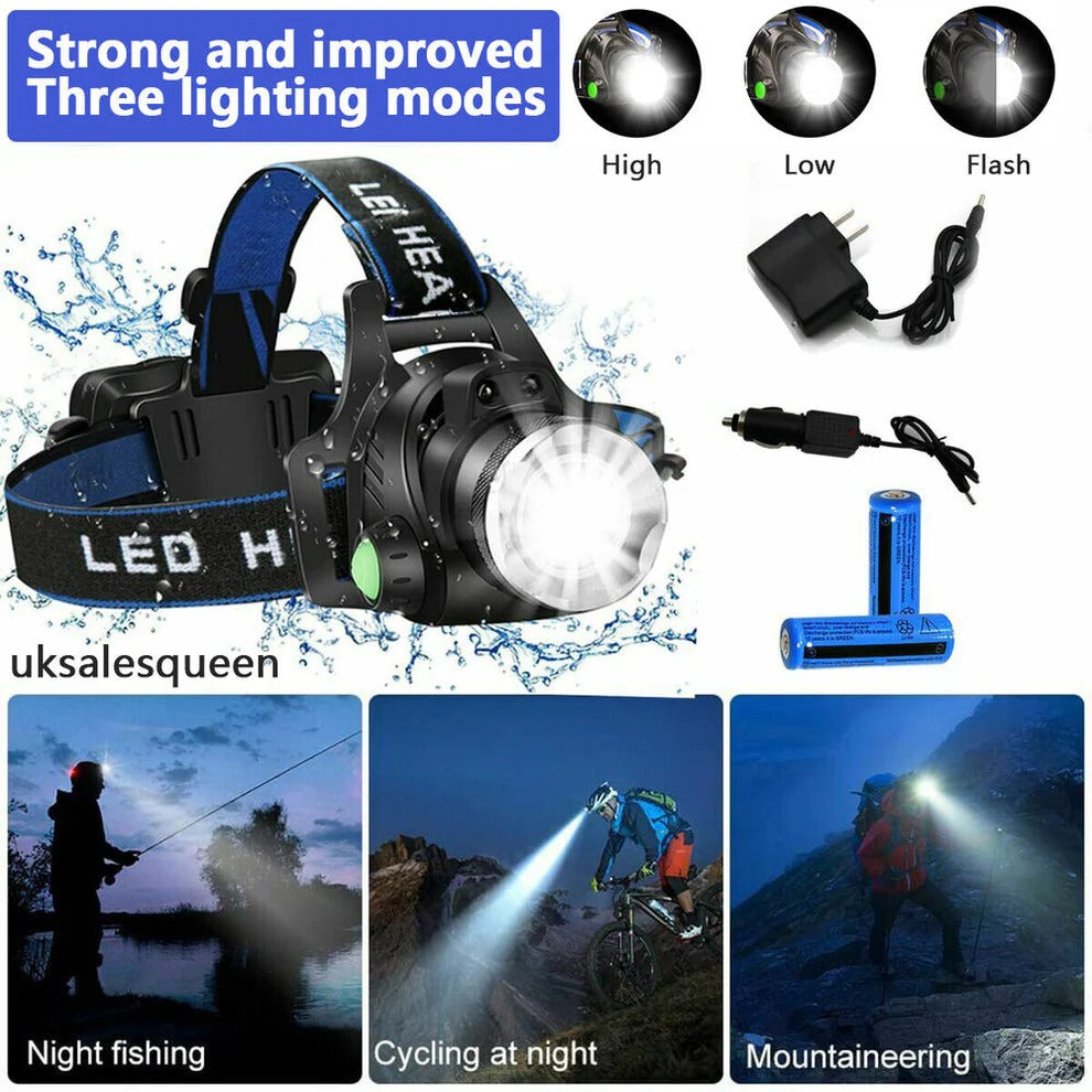 Oplaadbare LED Hoofdlamp 990000LM