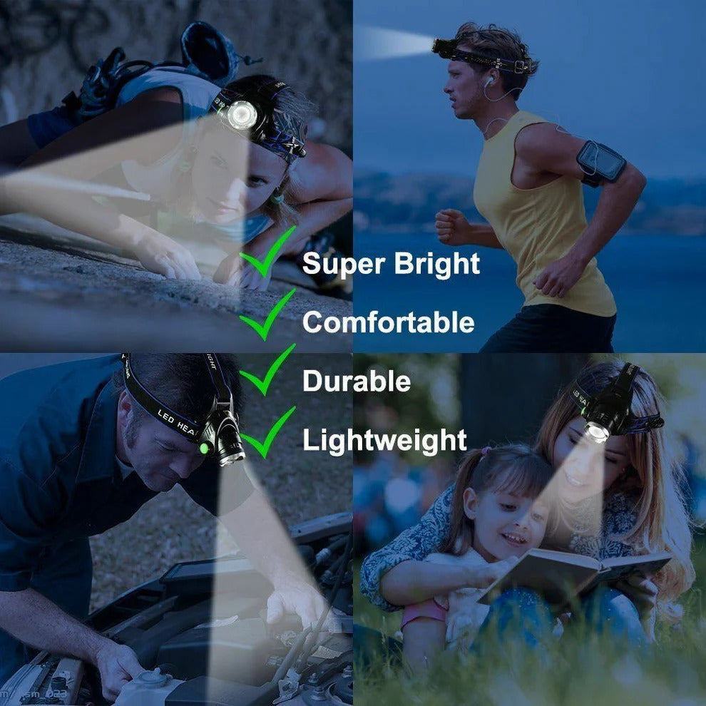 Oplaadbare LED Hoofdlamp 990000LM