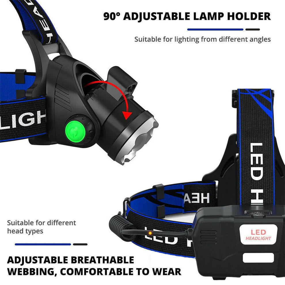 Oplaadbare LED Hoofdlamp 990000LM