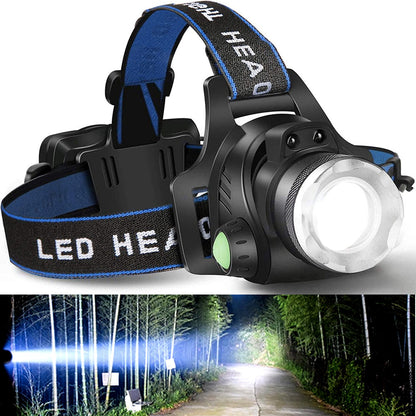 Oplaadbare LED Hoofdlamp met 2 Batterijen