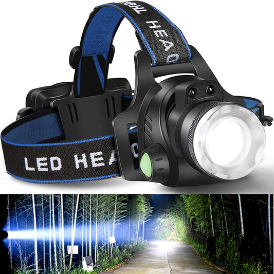 Oplaadbare LED Hoofdlamp met 2 Batterijen
