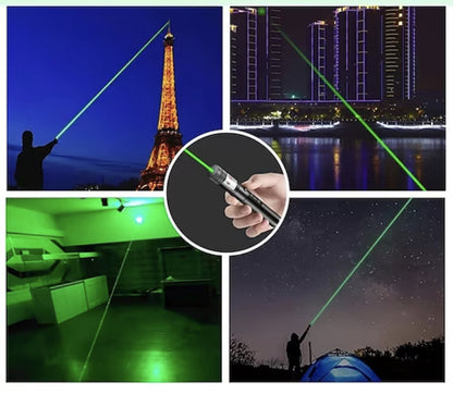 Oplaadbare Laserpointer USB Pen Groen Metalen