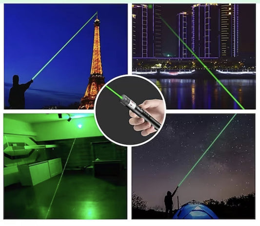 Oplaadbare Laserpointer USB Pen Groen Metalen