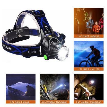 Oplaadbare Waterdichte LED Hoofdlamp Zoombaar