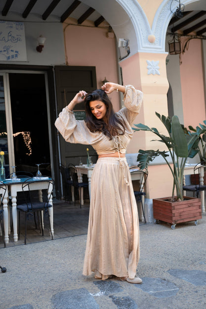 Broek Emika Licht Taupe – Elegante damesbroek van lichtgewicht stof voor casual en chic