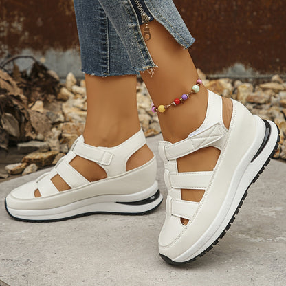 Platformsandalen – Klittenbandjes en Gewatteerde Zool voor Dames Comfortabel en Stijlvol