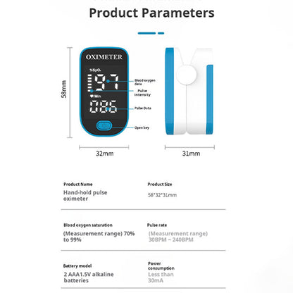 Pols Oximeter Vingertop Monitor Digitale Bloedzuurstofmeting TFT Scherm
