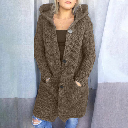 Gebreide mantel dames – Elegante lange cardigan van wol voor herfst en winter
