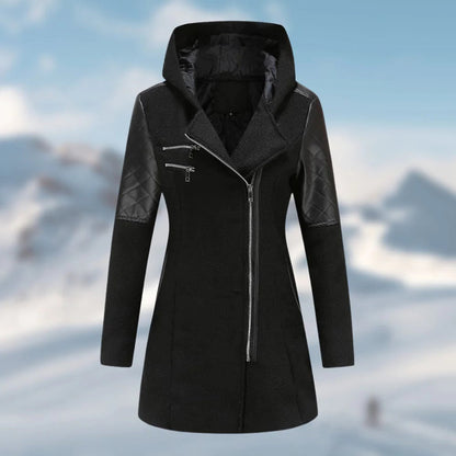 Asymmetrische mantel dames – Capuchon en rits, trendy en comfortabel