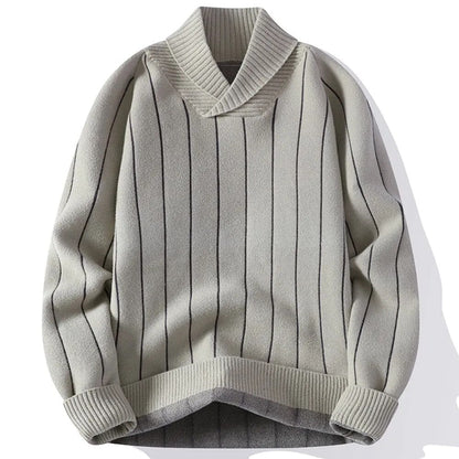 Vrijetijdspullover heren – Vertical gestreepte comfortabele trui voor casual stijl