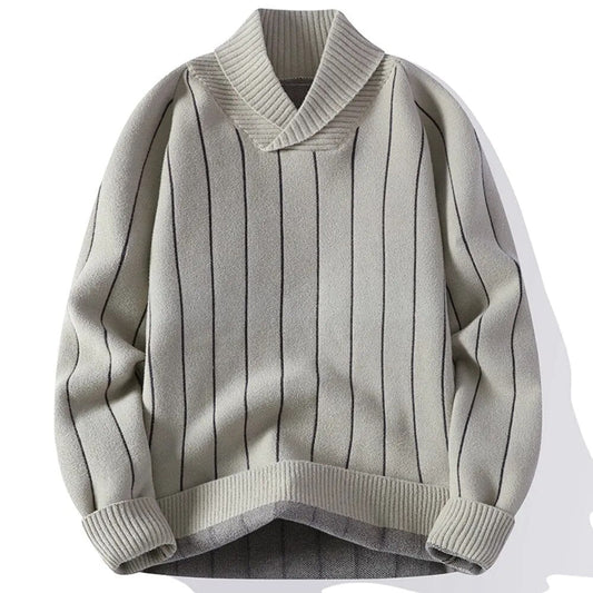 Vrijetijdspullover heren – Vertical gestreepte comfortabele trui voor casual stijl