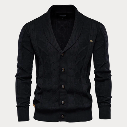 Heren Cardigan V-hals – Stijlvolle Knopen Cardigan van Katoen voor Casual en Formeel