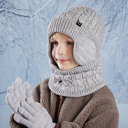 Kinderen Wintermuts Sjaal Handschoenen Oorwarmers Nekwarmer Set