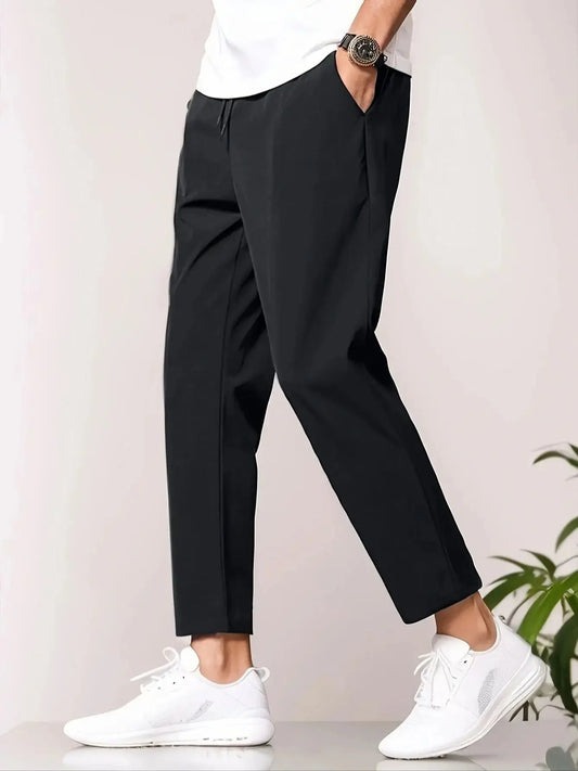 Broek voor heren – Comfortabele trekkoordbroek van katoen voor casual gebruik