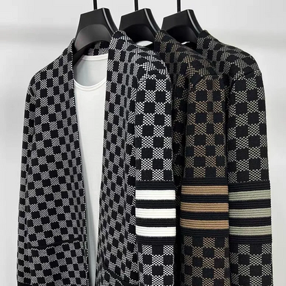 Heren vest met blokpatroon – Stijlvol gebreid vest voor casual en formele gelegenheden