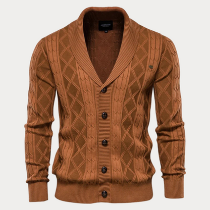 Heren Cardigan V-hals – Stijlvolle Knopen Cardigan van Katoen voor Casual en Formeel