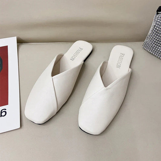 Dames leren muilen – Elegante leren slippers voor dagelijks gebruik