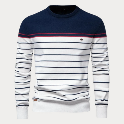 Gestreepte Pullover Heren – Comfortabele Trui met Ronde Hals en Stijlvolle Design