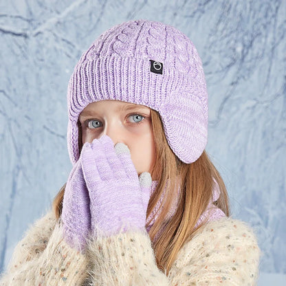 Kinderen Wintermuts Sjaal Handschoenen Oorwarmers Nekwarmer Set