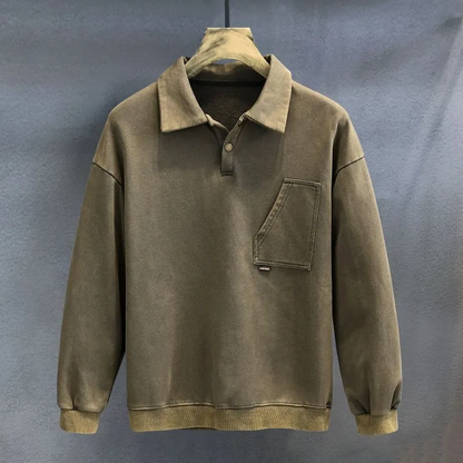 Polo-Pullover Heren – Comfortabele Pullover met Knopen voor Casual Stijl