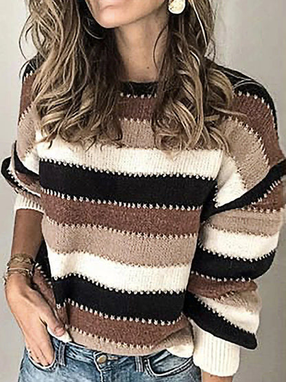 Trui Dames – Elegante gebreide trui met ronde hals en lange mouwen