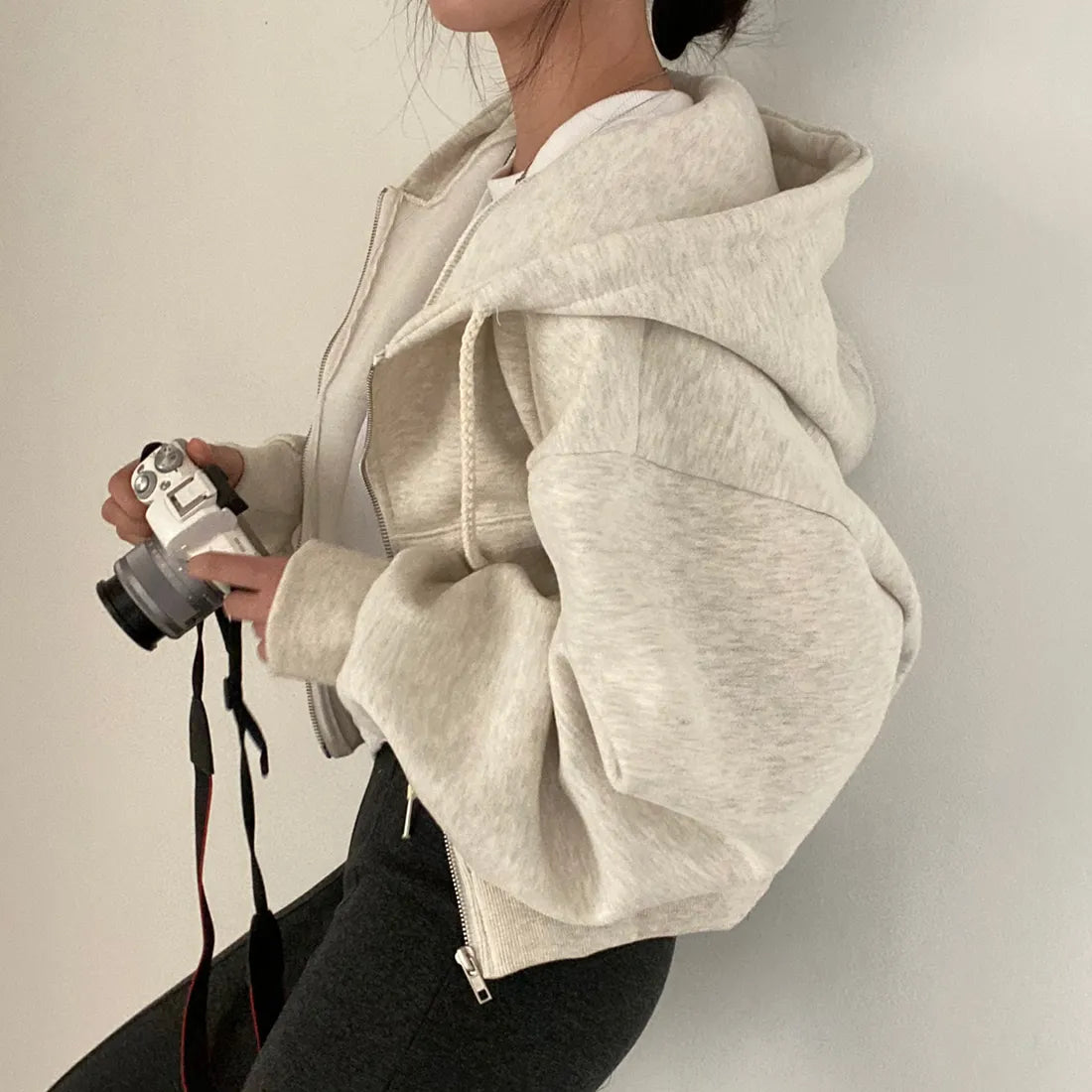 Hoodie Dames Oversized – Comfortabele Zip-Up Hoodie voor Vrije Tijd en Casual Stijl