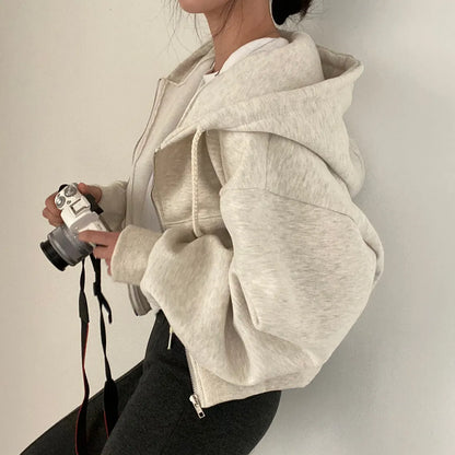 Hoodie Dames Oversized – Comfortabele Zip-Up Hoodie voor Vrije Tijd en Casual Stijl