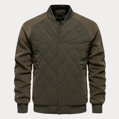 Gewatteerd Bomberjack Heren – Stijlvol met Staande Kraag en Comfortabel Design