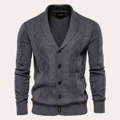 Heren Cardigan V-hals – Stijlvolle Knopen Cardigan van Katoen voor Casual en Formeel