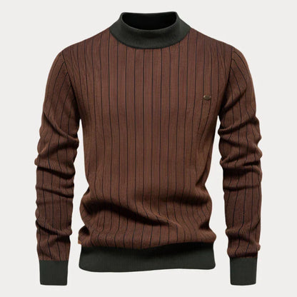 Heren Trui Gestreept – Ronde Hals Trui van Katoen voor Casual Stijl