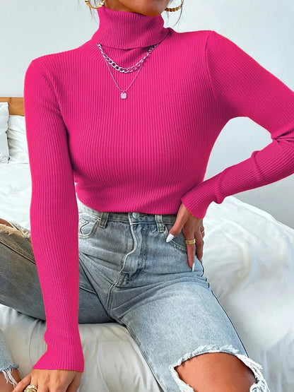 Rollkragenpullover dames – Comfortabele trui met boorden voor casual stijl