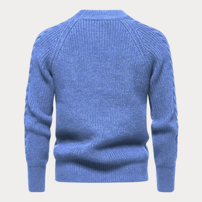 Casual Trui Heren - Ronde Hals Trui van Katoen voor Comfortabele Look