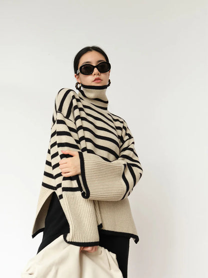 Coltrui Dames – Gestreepte Trui van Katoen voor Casual en Chic Look