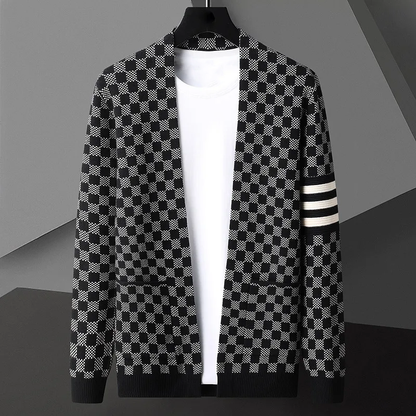 Heren vest met blokpatroon – Stijlvol gebreid vest voor casual en formele gelegenheden