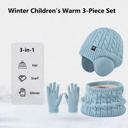 Kinderen Wintermuts Sjaal Handschoenen Oorwarmers Nekwarmer Set