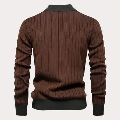 Heren Trui Gestreept – Ronde Hals Trui van Katoen voor Casual Stijl