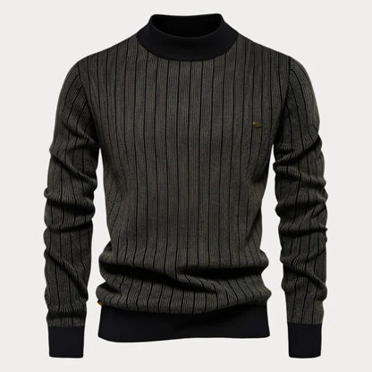 Heren Trui Gestreept – Ronde Hals Trui van Katoen voor Casual Stijl