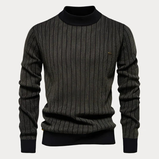 Heren Trui Gestreept – Ronde Hals Trui van Katoen voor Casual Stijl