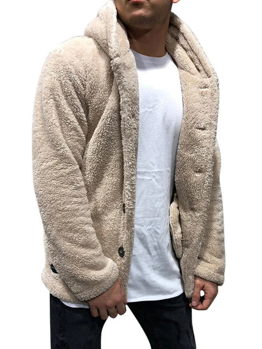 Heren Hoodie Mantel – Fluffy Warm Vest met Capuchon voor Koude Dagen