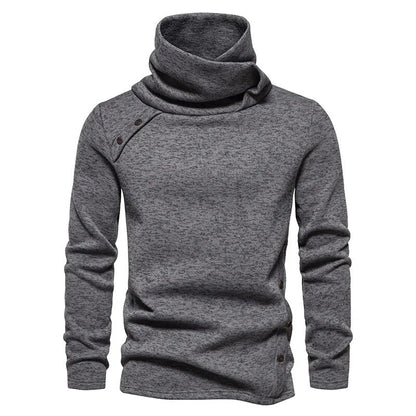 Rollneck trui heren – Knoopdesign trui van zachte stof voor casual stijl