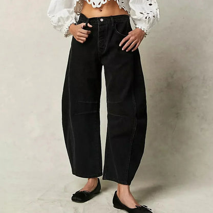 Dames Jeans met Wijde Pijpen – Comfortabele en Trendy Broek voor Casual Outfits