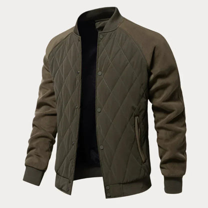 Gewatteerd Bomberjack Heren – Stijlvol met Staande Kraag en Comfortabel Design