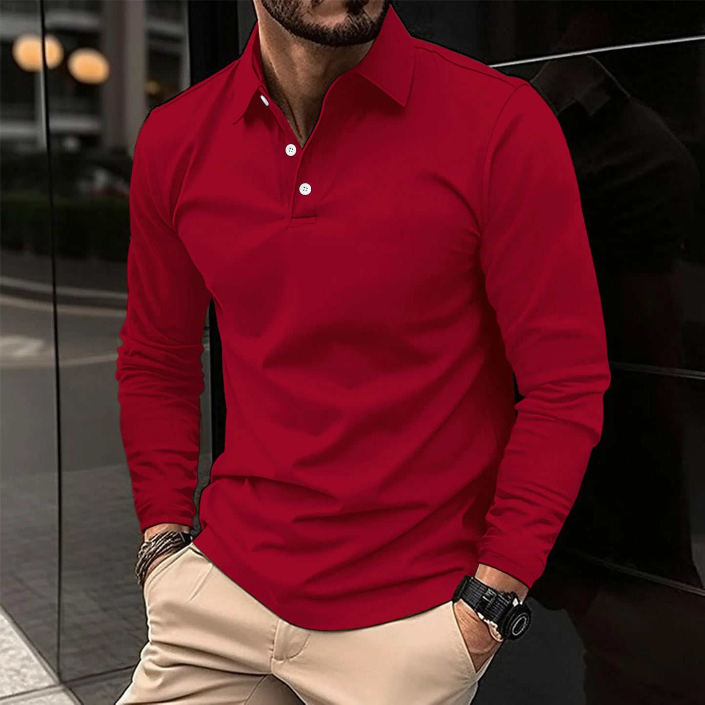 Polo Heren Lange Mouwen – Elegante Comfortabele Polo voor Moderne Stijl