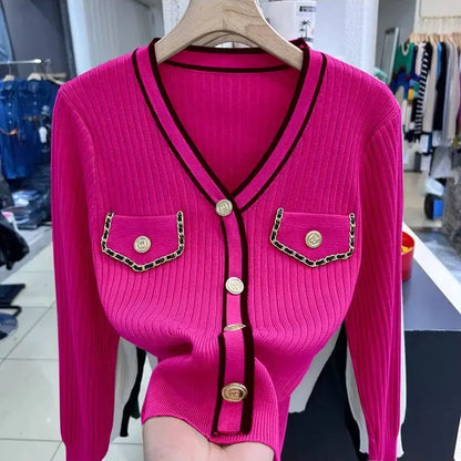 Dames trui met lange mouwen – Comfortabele trui met zakken en stijl