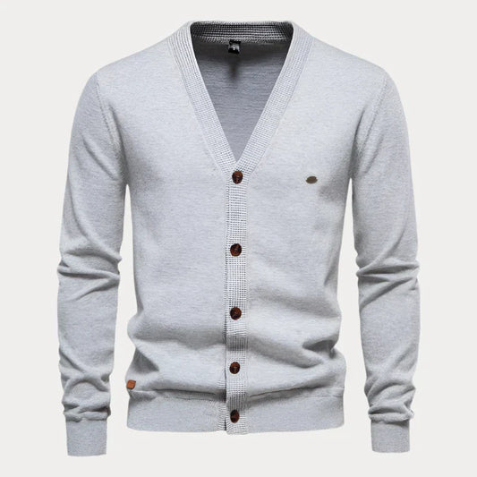 Cardigan voor heren – Effen button-up vest met comfortabele pasvorm en stijl